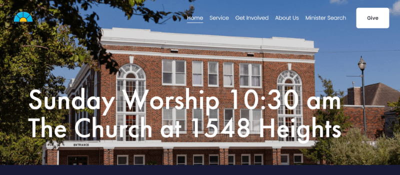 A screenshot of a non-denominational church website.