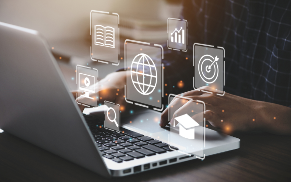 Visualization of a person mastering core website skills.