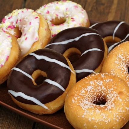 A welcoming tray of donuts.