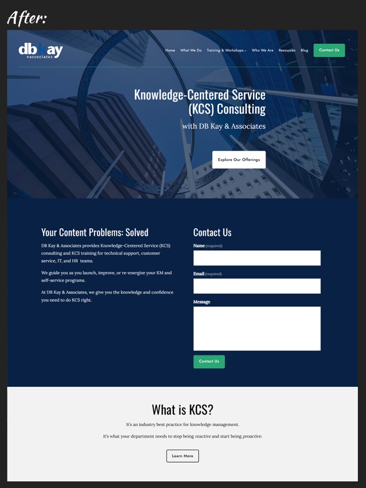 Modern, sophisticated website that engages the viewer.